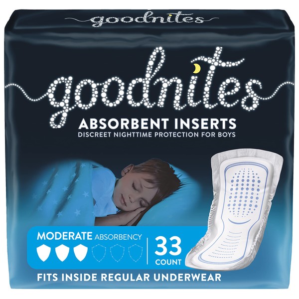 Goodnites Bedwetting Inserts, Boys, 33 Count