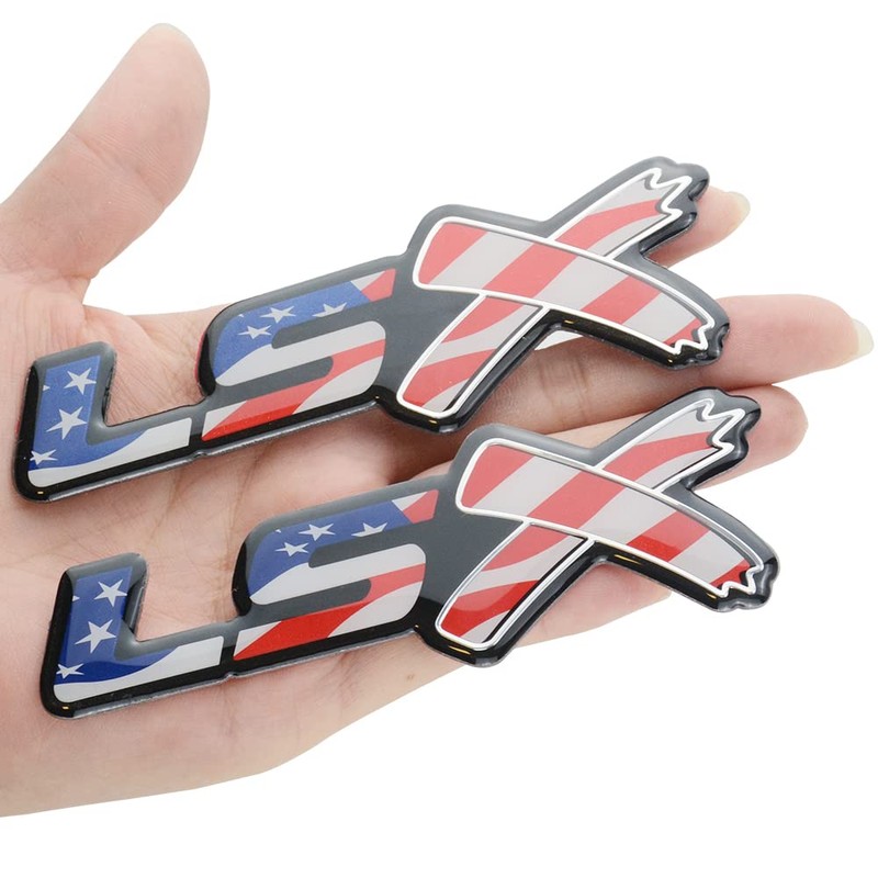 dgea Chrome Red LSX Fender Emblem Decal Badge Nameplate Letter