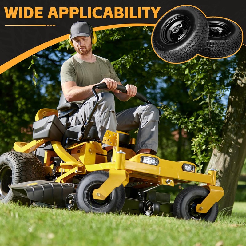 11x4.00-5 Flat Free Lawn Mower Tires, Zero Turn Mower Front