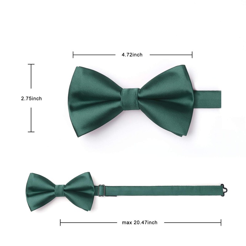 HISDERN Bow Tie Pre-Tied Men's Bow Tie with Pocket Square