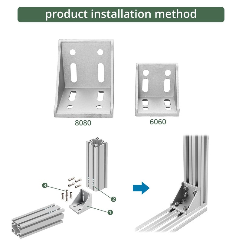 4 x EYPINS Mounting Material Angle 6060, for Aluminium Profile