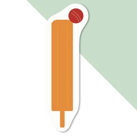 4 x Small 50mm 'Cricket Bat and Ball ' Permanent Sticker Decals for Cars/Windows/Bins/Walls etc (DW00115480)