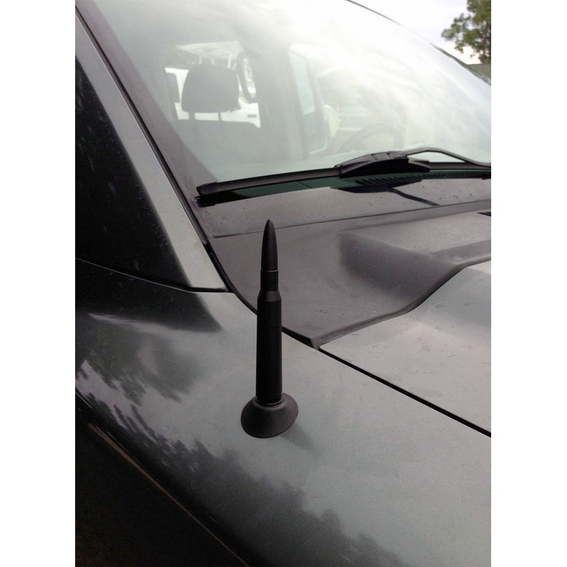 VMS RACING 50 CAL Caliber BLACK BULLET ANTENNA with ANTI-THEFT