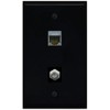 RiteAV 1 Gang Wall Plate (Black) 2 Port - Cat6