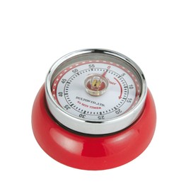 Zassenhaus Magnetic Retro Kitchen Timer, Classic Mechanical Cooking Timer (Red), 2.75-Inch