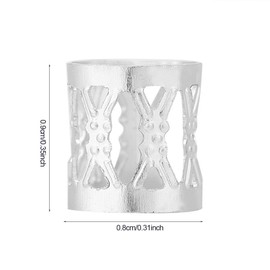 Granos de la trenza del pelo, ajustables No moho Anillos de metal Anillos Trenzado Pelo Belleza Herramientas de decoración Accesorios(#2)