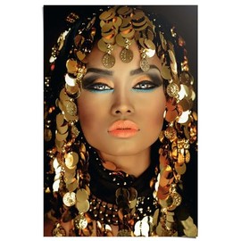 REINDERS Poster Arabic Princess Make-Up Gold Portrait Paper 61 x 91.5 cm Gold Living Room People