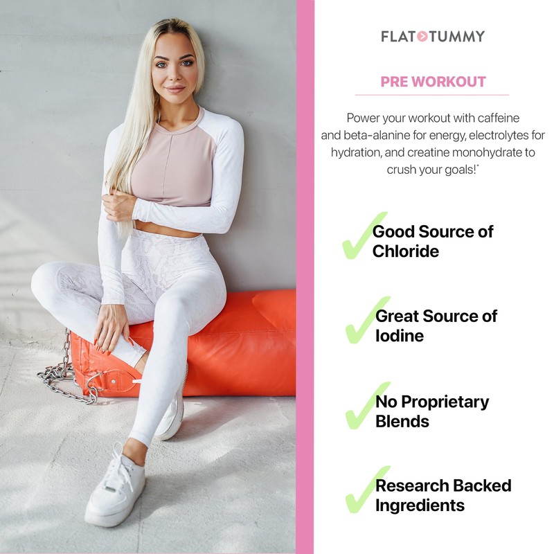 Flat Tummy Pre Workout Powder for Women – Energy, Endurance,