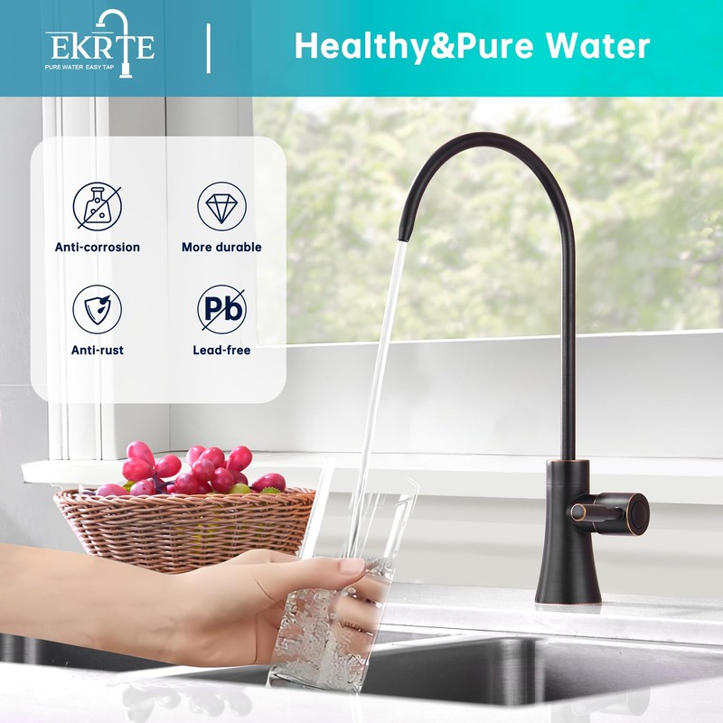 EKRTE Bronze Water Filter Faucet,Commercial Everse Osmosis Faucet for Under
