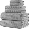 Polyte Set de 6 Toallas de Baño Microfibra Waffle Secado