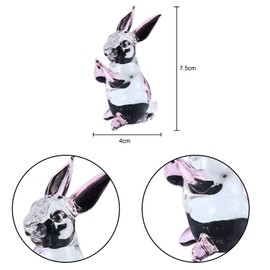 DVOFU Crystal Rabbit Figurine Pink and White Cute Tiny Animal Sculpture Art Animal Decor for Easter Decoration Home Office