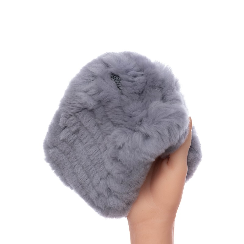 HEIZZI Women's Real Fur Headband & Black Infinity Scarf -