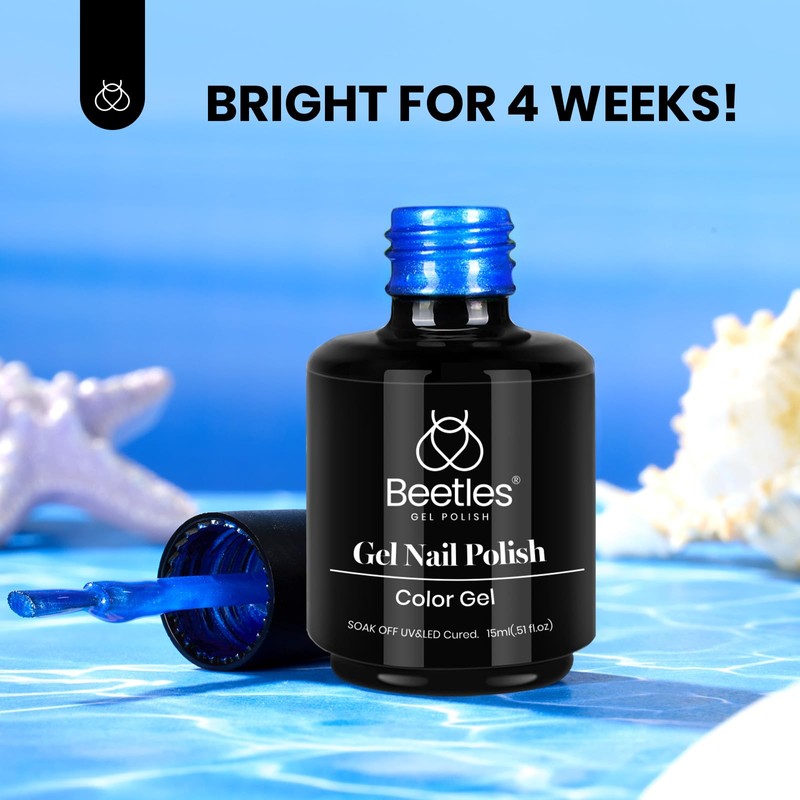 beetles Gel Polish Navy Blue Gel Nail Polish 0.51OZ Dark