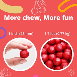 Gumballs for Gumball Machine - 1 Inch Large Gumballs - Cherry Flavored Bubble Gum Red Gumballs - Kids Gum - Bulk Gum Balls 1.7 Lb