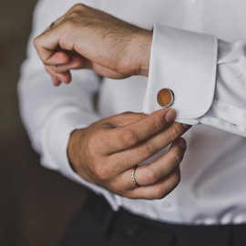 Men's Cufflinks Wood grain, Cufflinks for Men Round Solid for Regular Wedding Business Accessories Best Men