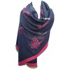 GFM Cashmere Feel Shawl - Mulberry Trees - Navy Blue