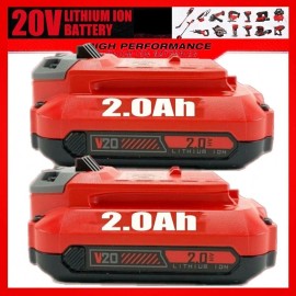 For Craftsman 2PACK 20Volt For Craftsman V20 2.0Ah Li-ion Battery CMCB204 CMCB202 CMCB201