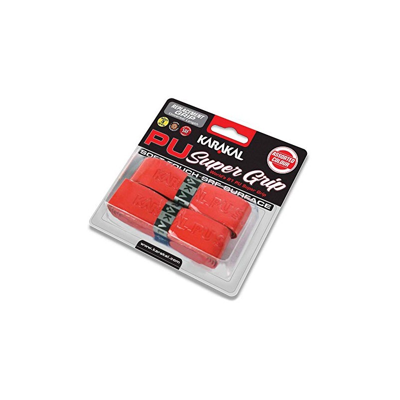 Karakal PU Super Replacement Grip - 2 grips, Colors- Red