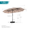 PHI VILLA 15ft Large Patio Umbrella with Base, Double-sided Outdoor