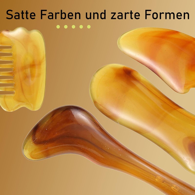 4 Stücke Gua Sha Stein, Guasha, Kunststoff Gua Sha Facial