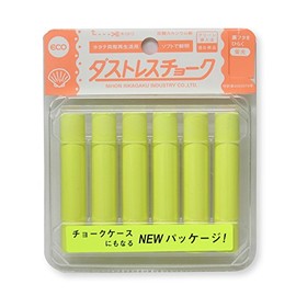 Japan 理化学 Dust Sleevless Fluorescent Yellow 6 Pieces of Chalk DCK – 6 – Y