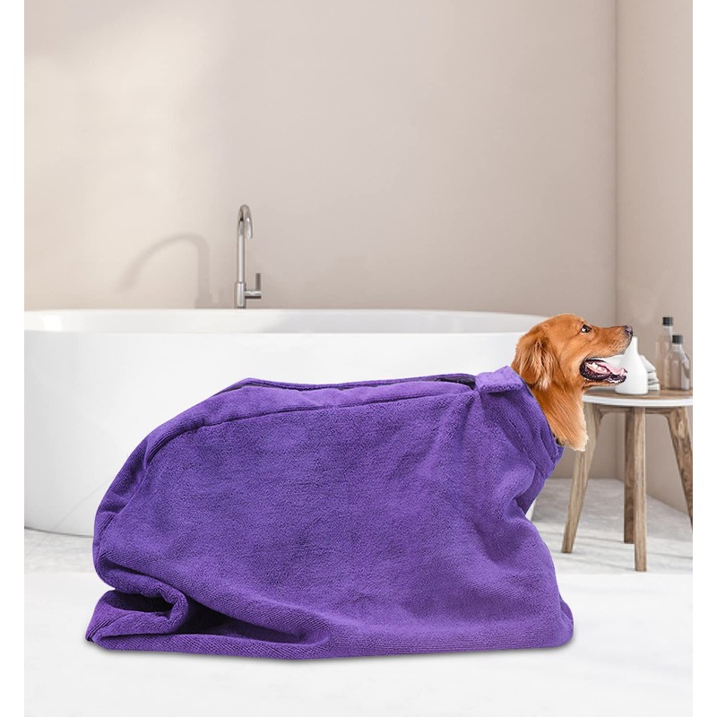Premium Microfiber Dog Drying Bag - Quickly Removes Water Mud
