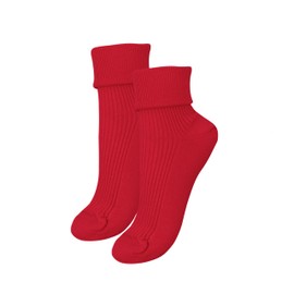 tittimitti 100% Organic Cotton Luxury Women's Socks 1 Pair. Made in Italy. (US, Numeric, 8, 9.5, Regular, Regular, Scarlet Red)