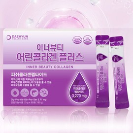 Daehyun Healthcare Inner Beauty Young Collagen Plus 3g x 60 packets Collagen Hyaluronic Acid Elastin / 대현헬스케어 이너뷰티 어린콜라겐 플러스 3g x 60포 콜라겐 히알루론산 엘라스틴