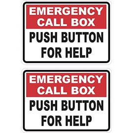 StickerTalk Emergency Call Box Vinyl Stickers, 3.5 inches by 2.5 inches