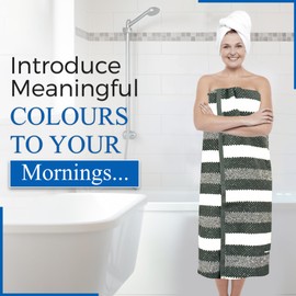 Towelogy® Patterned Extra Large Bath Sheets - 100% Cotton, Ultra Soft, Quick Dry Bath Towel Set - Premium Stripe Bath Towels for Luxurious Comfort and Style - Bath Sheets Set of 2 (Green)