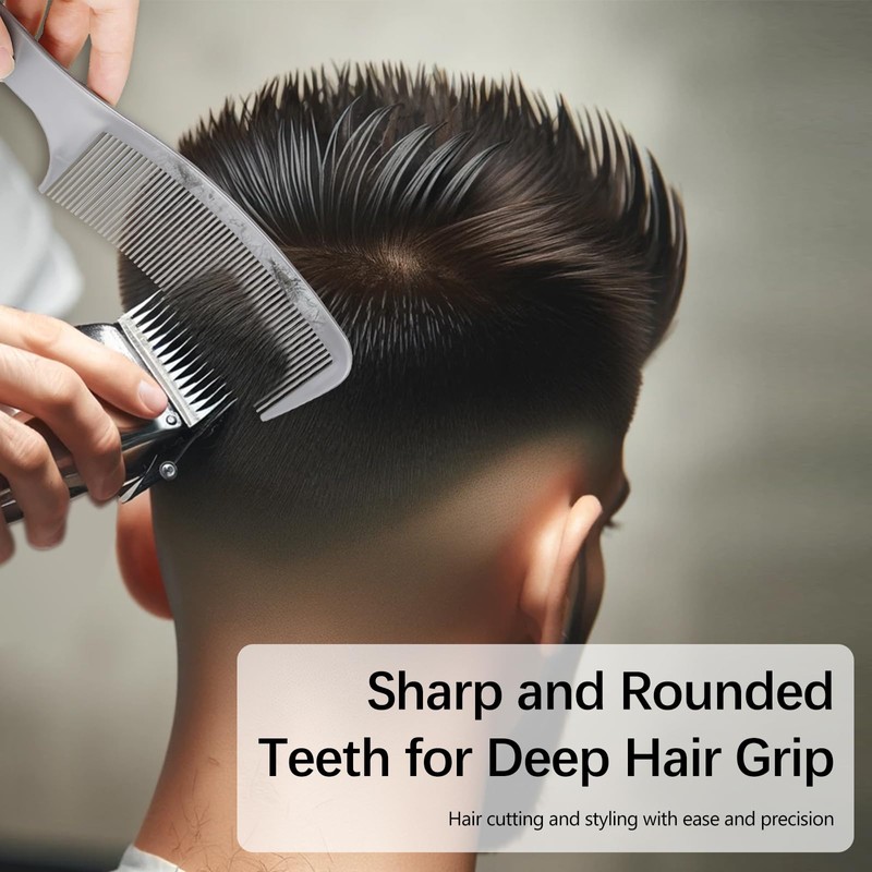 3-Piece Curved Barber Clipper Comb Set in Black, White, Grey: