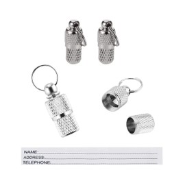 LARRYROO Pack of 2 - ID Pets, Barrel Tube Tags with Name, Address, Number, Anti-Lost Dog Cat ID Tag for Cats Dogs Collar