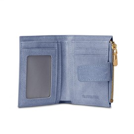 VANNANBA Small Wallet for Women Genuine Leather Bifold Zipper Pocket Compact RFID Blocking with Gift Box