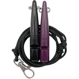 ACME Dog Whistle No. 210.5 with Whistle Band | Double Pack | 2 Whistles Including 2 Bands | Ideal for Recall - Loud and Far-reaching (Black + Purple)