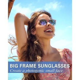 Myiaur Polarisierte Sonnenbrillen Damen Groß, UV400 Schutz Brille Klassische Verspiegelte Sonnenbrille