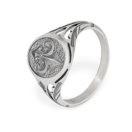 NKlaus Signet Ring Bourbon Lily 925 Silver Men's Ring Templar Knight Finger Ring Fine Structure Timeless Charm, Precious metal