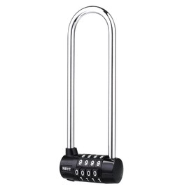 NBYT 4-Digit Combination Padlock, Door Handle Padlock, Suitable for lockers, Filing cabinets, wardrobes, Small Fences, Sheds, pet Door Locks. (5.1in (D9/32))