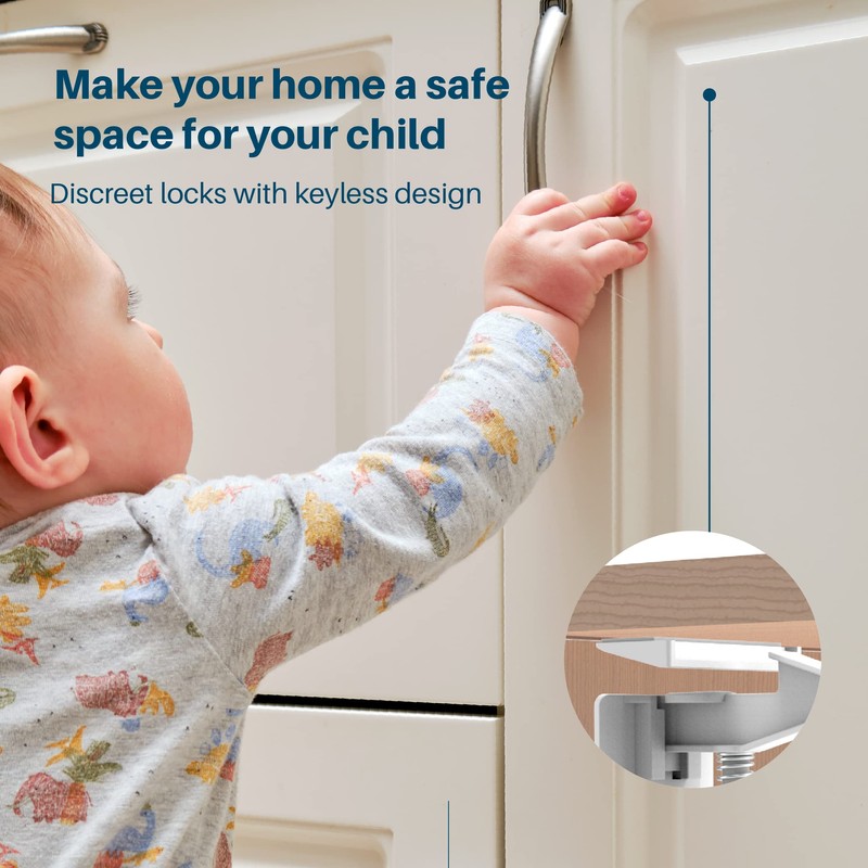 Inaya Cabinet Locks Child Safety Latches (Extended Length) - Baby
