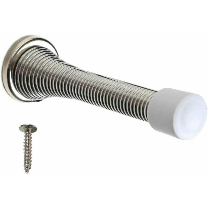 Spring Door Stop,5 Pack Metal Door Stoppers Wall Mounted Doorstop