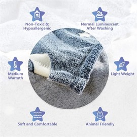 BAOJULONG Cuddly blanket that glows in the dark, cosy and soft blanket for bed, couch and sofa, luminous blanket for children and adults (50 x 59.8 inches (127 x 152 cm)