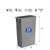 Plexon 23-Gallon Trash Can– Tall, Narrow Rectangular Garbage Bin for