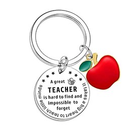 Nfyxcaz Teacher Keyring Thank You Gifts Appreciation Gifts For Women Men Leaving Gifts For Teacher Graduation Birthday Christmas Gifts (a great teacher)