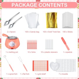 Umigy Electric Melting Chocolate Pot Gift Set Mini Fondue Fountain Pot Kit Chocolat...