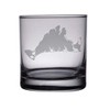 HullSpeed Designs Martha's Vineyard Map - Engraved Rocks Glass Set
