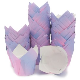 La Llareta 100 Pieces Tulip Cupcake Cases, Cupcake Liners, Muffin Liners, Greaseproof Muffin Cups, for Baking Cakes, Weddings, Birthdays, Parties