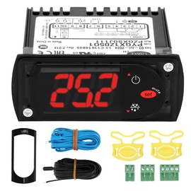 Upgraded PZGXS0J111 Temperature Thermostat with 2 * 10FT NTC Probe Sensors 115V with Sensitive Terminal Blocks，Clips, Plugs and Manual Instruction，Replacement for Carel and All Refrigerator Types