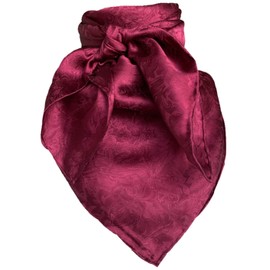Wyoming Traders Jacquard Cowboy Wild Rag 100% Silk Scarf Bandana Multiple Colors L 34.5" and XL 42" (Maroon, 34.5")