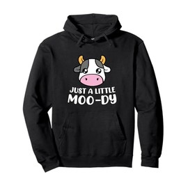 Just A Little Moo-Dy Cute Cow Lover Farmer Animal Lovers Pullover Hoodie