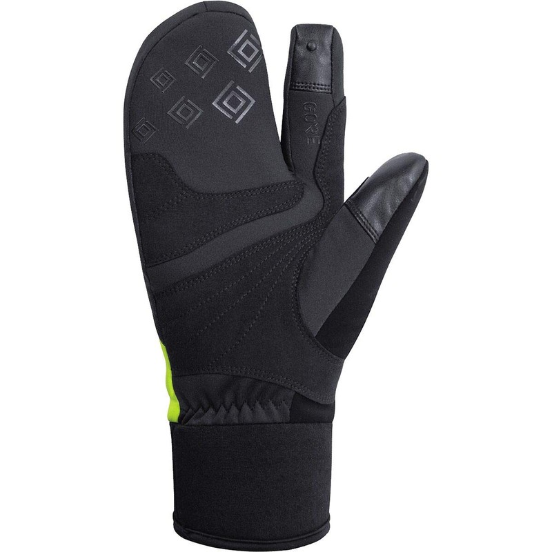 GORE WEAR Thermo Split Gloves, Gore-Tex Infinium, 5, Black/Neon Yellow
