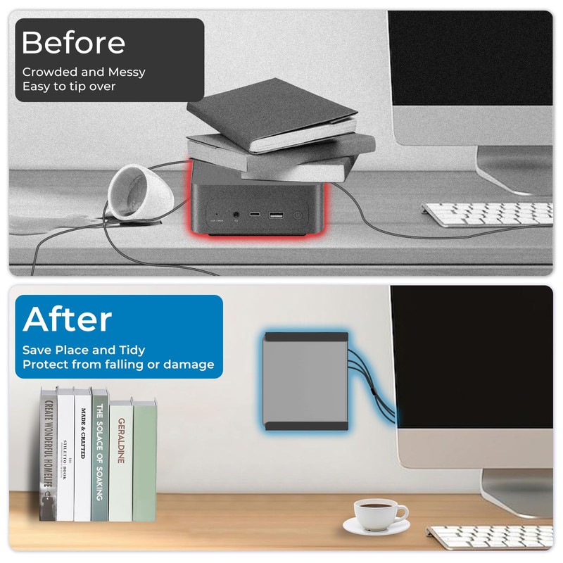 Maozhren Mini PC Mount Compatible with Beelink Mini PC EQi12,